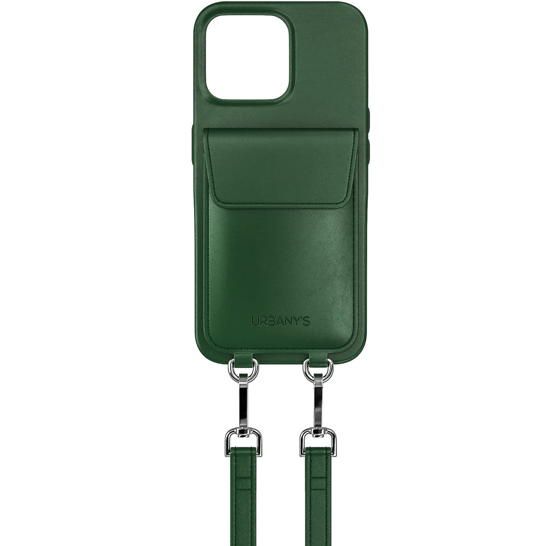 Urbany's Urbanys – Halskettenhülle – für Apple iPhone 17 Pro – Racing Green – mit Kordel