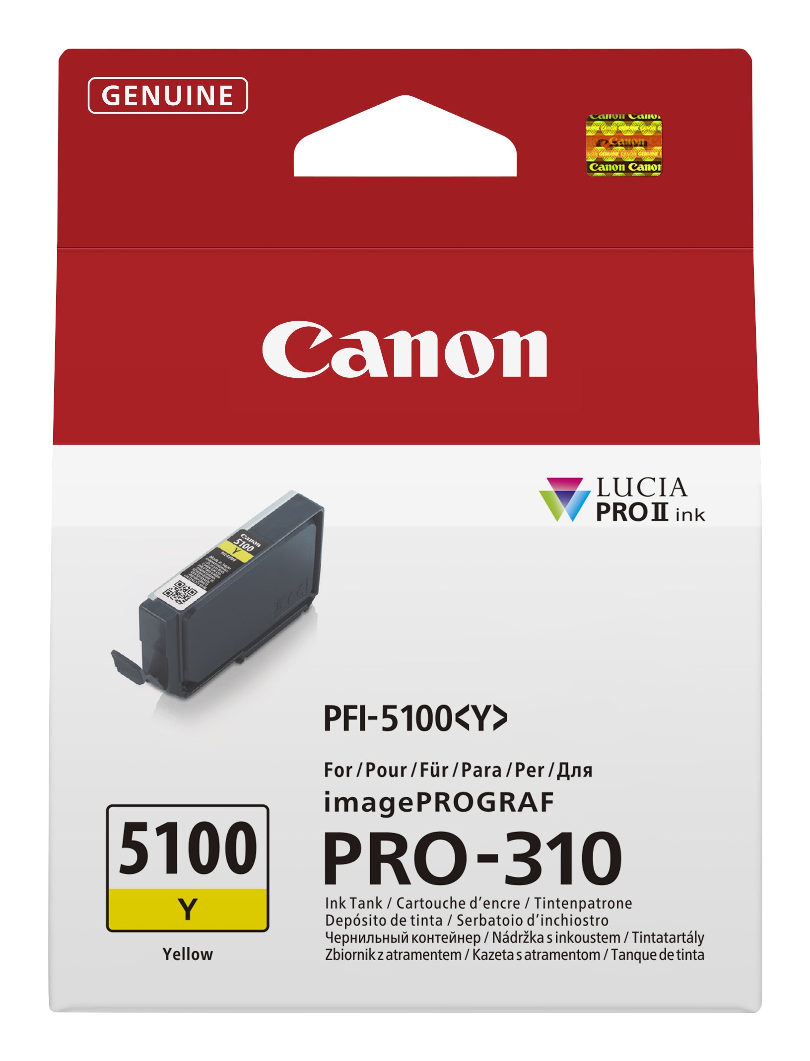 Canon PFI-5100 Gelbe Tintenpatrone (Original) – 14,4 ml – für imagePROGRAF PRO-310