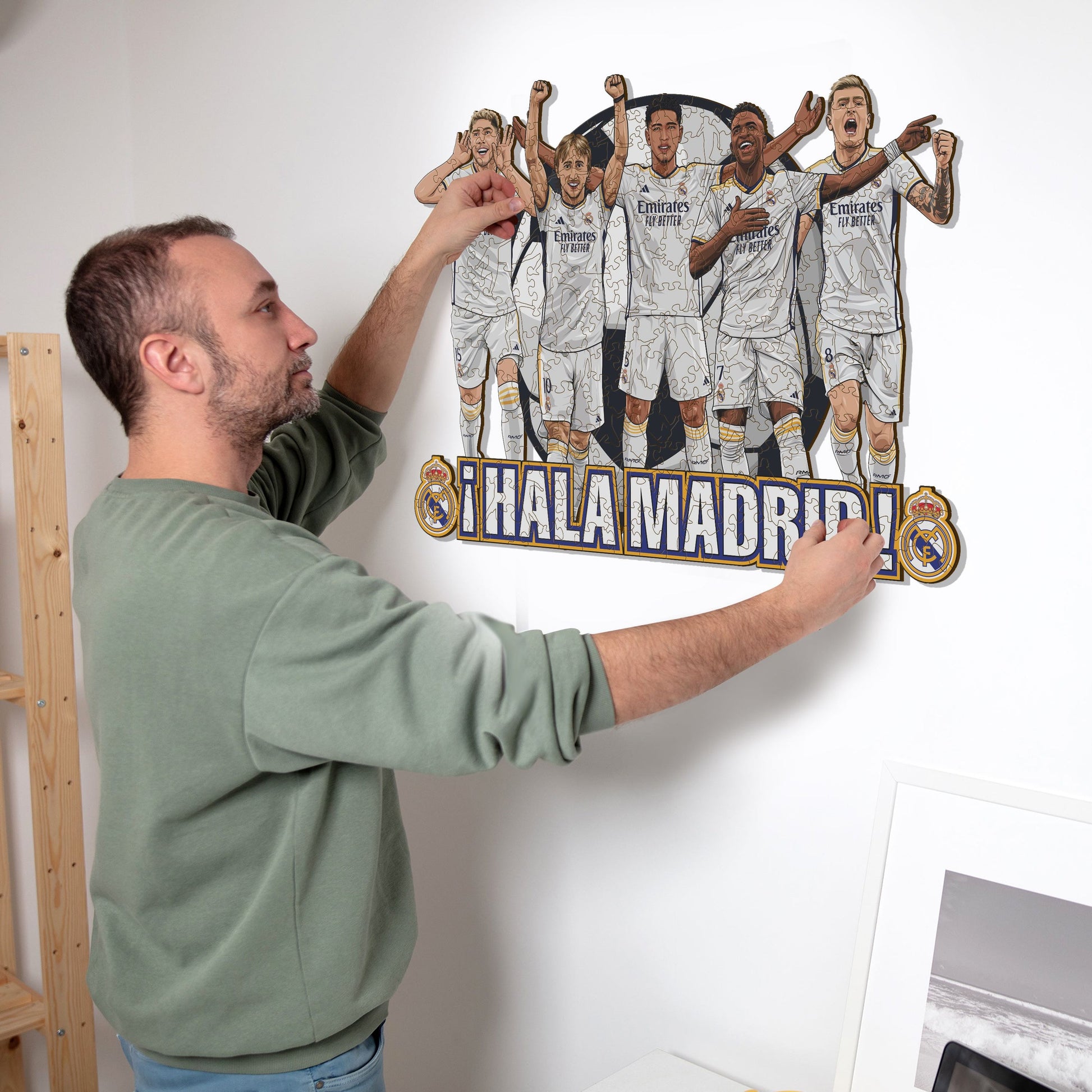 Iconic Puzzles Puzzle Real Madrid CF – 5 Spieler – 270 Teile – 42 × 30 cm – ab 10 J. – Holz