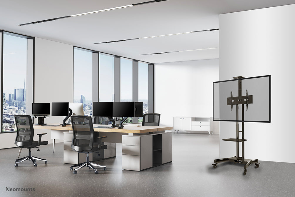 Neomounts NM-M1700BLACK – Trolley, höhenverstellbar, für 32–75", VESA 200×200–600×400, bis 50 kg, schwarz