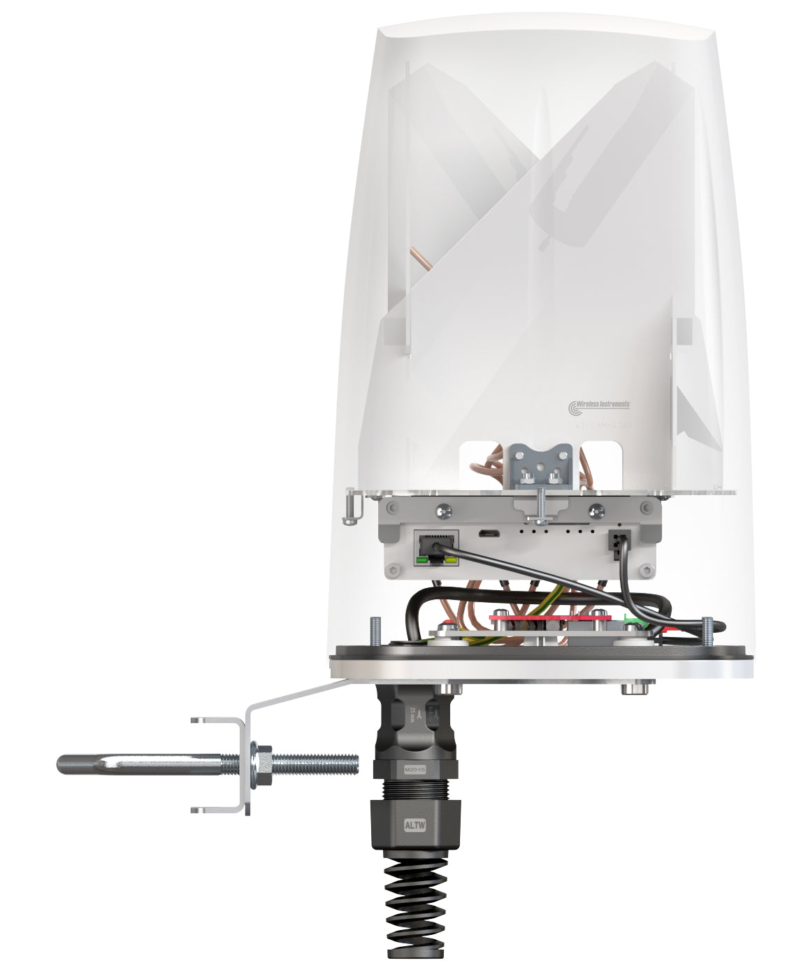 QuWireless QuSpot TRB500 – Omnidirektionale Antenne, 0,617–0,96/1,7–2,7/3,3–4,3 GHz, 4,5 dBi, PoE/LAN, IP67