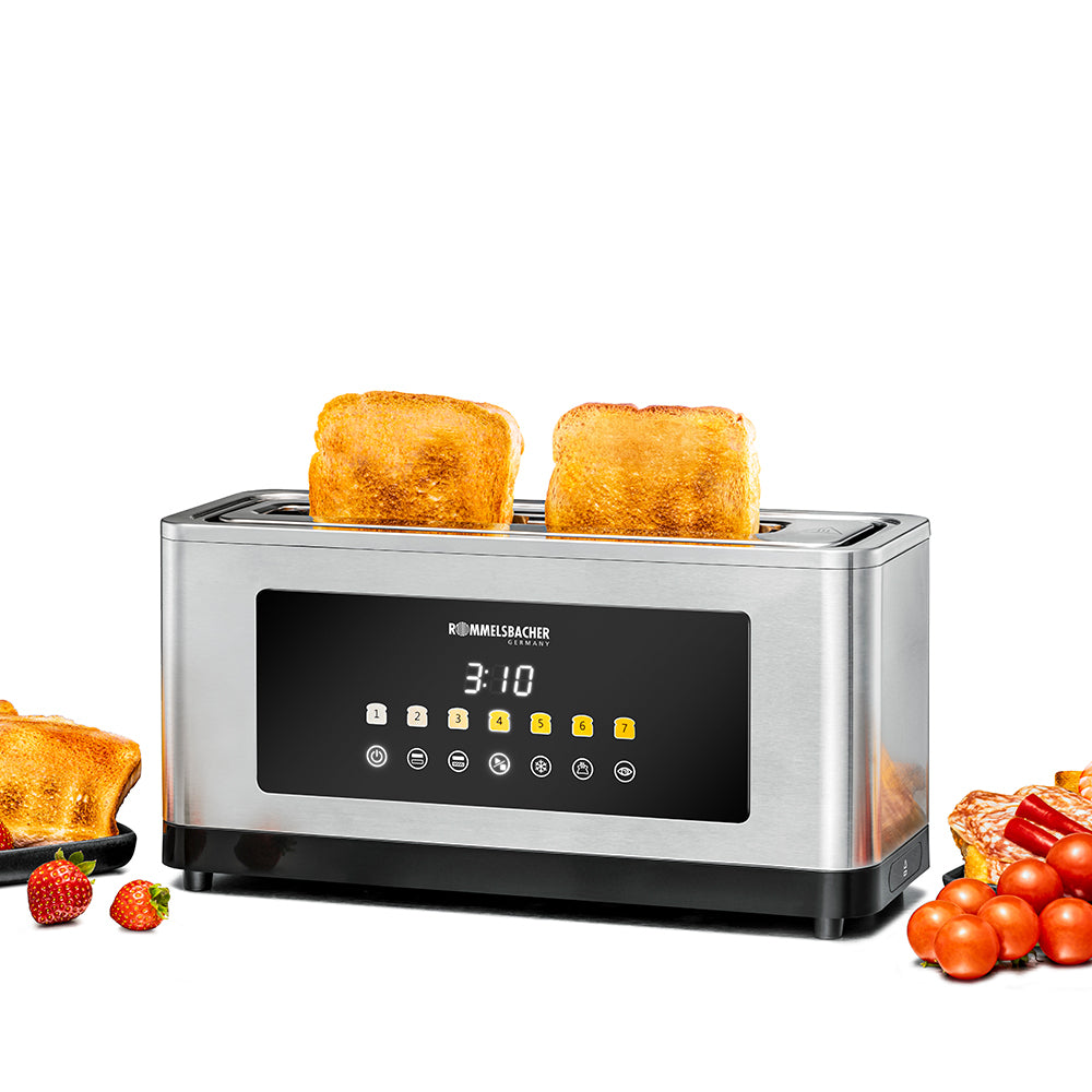 Rommelsbacher Langschlitz Toaster TOL 1000 – 2 Scheiben, 1000 W – Schwarz/Silber