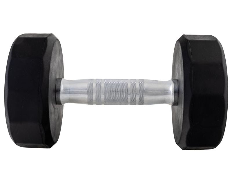 KOOR Kurzhantel – 8 kg – 14,5 × 14,5 × 25,5 cm – Gummi, schwarz