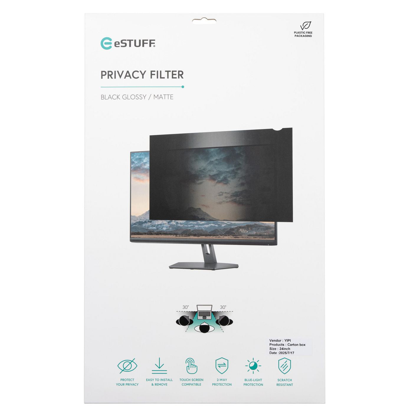 eSTUFF Displayschutz für 21,5" (16:9) Monitore