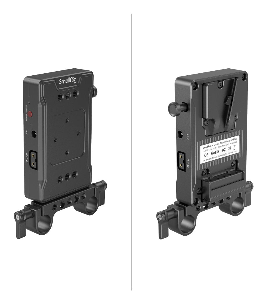 SmallRig 3498 V-Mount-Akkuplatte – Dual-Rod-Klemme – für V-Mount-Akkus