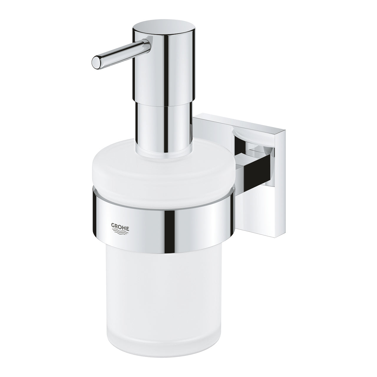 GROHE Start Cube – Seifenspender, manuell, 160 ml, Wandmontage, Chrom, mit Halter