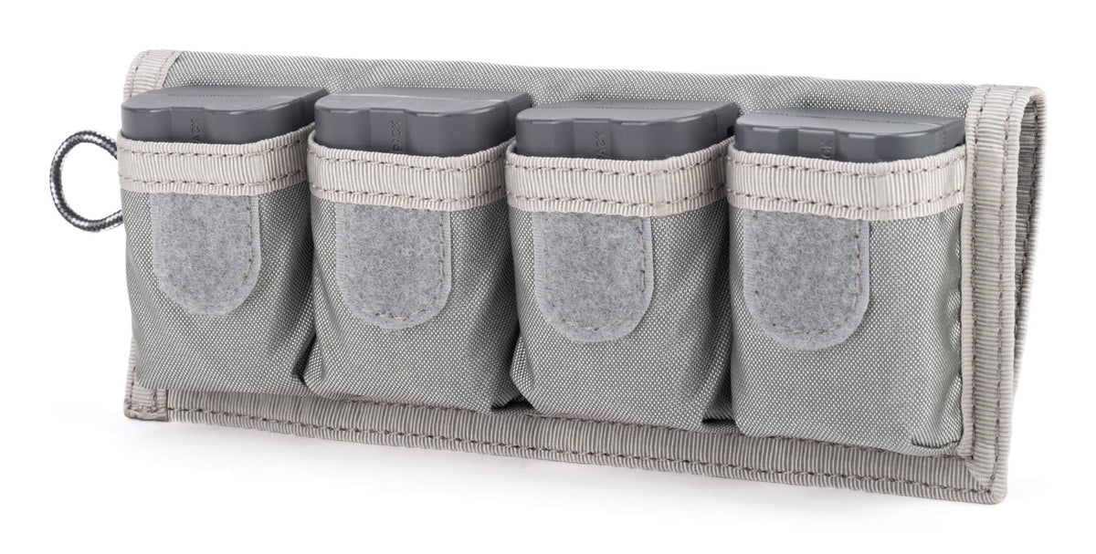 Think Tank 740251 Akkufach – für 4 Kameraakkus, 190 × 80 × 20 mm, Polyurethan/Nylon – Grau