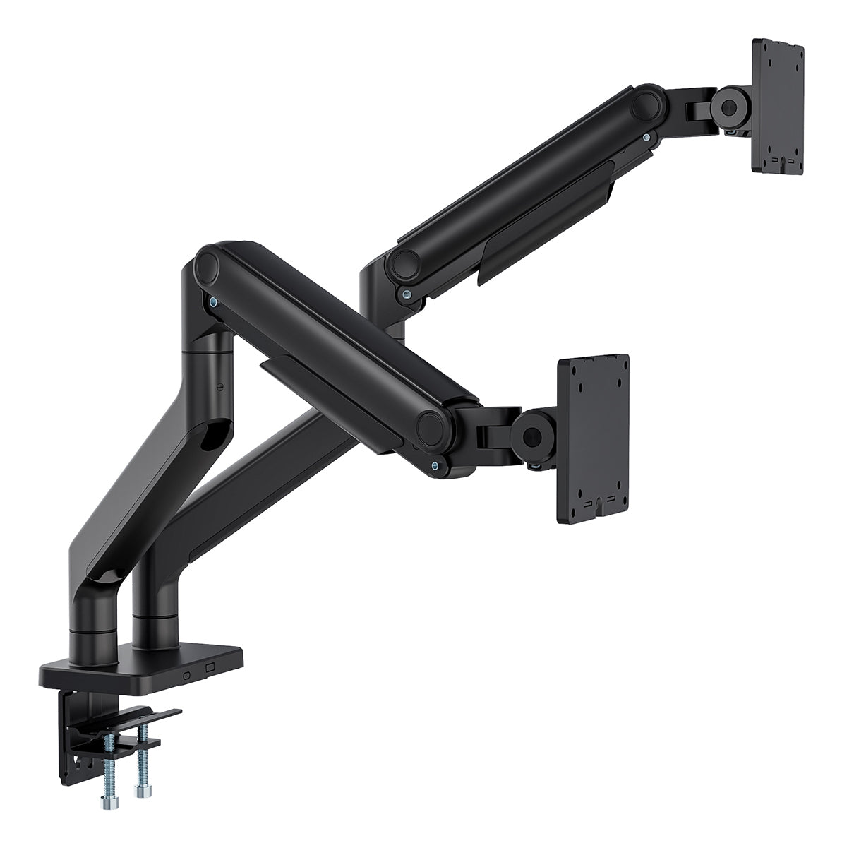 Digitus Monitorarm, Dual, Tischklemme, bis 45", VESA 75 × 75/100 × 100 mm, 20 kg, neigbar, schwarz