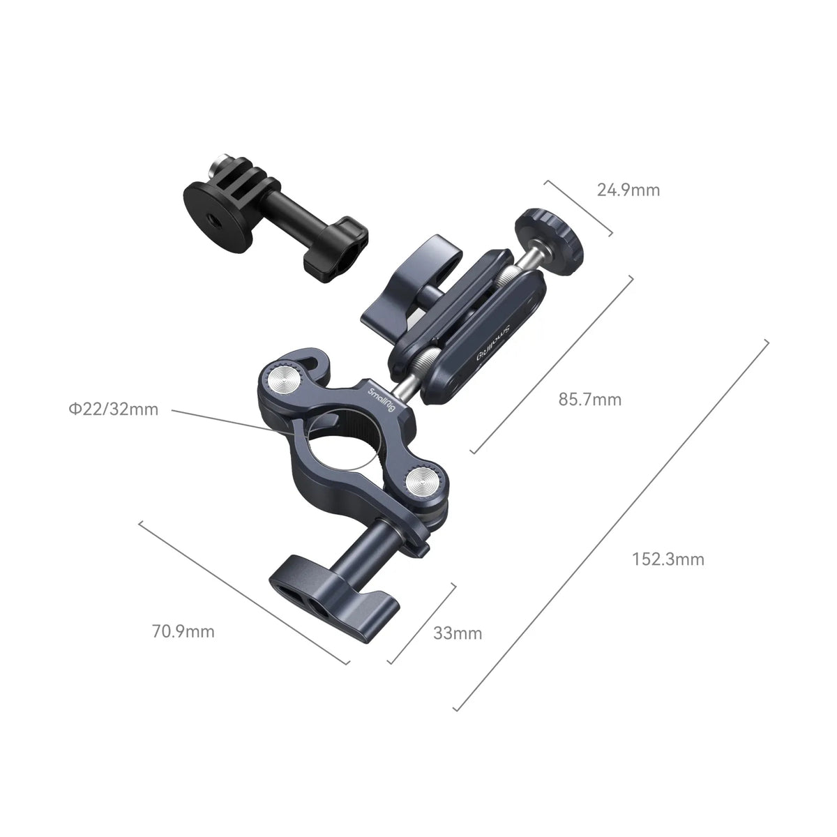 SmallRig Lenkerklemme – für Lenker Ø 22–32 mm – Schwarz – 2er-Pack