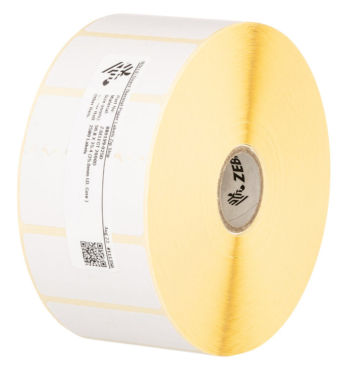 Zebra Gestanzte Druckeretiketten, 76 mm × 45 mm, Weiss, Papier, Permanent, 20 Rollen (350 Etiketten/Rolle)