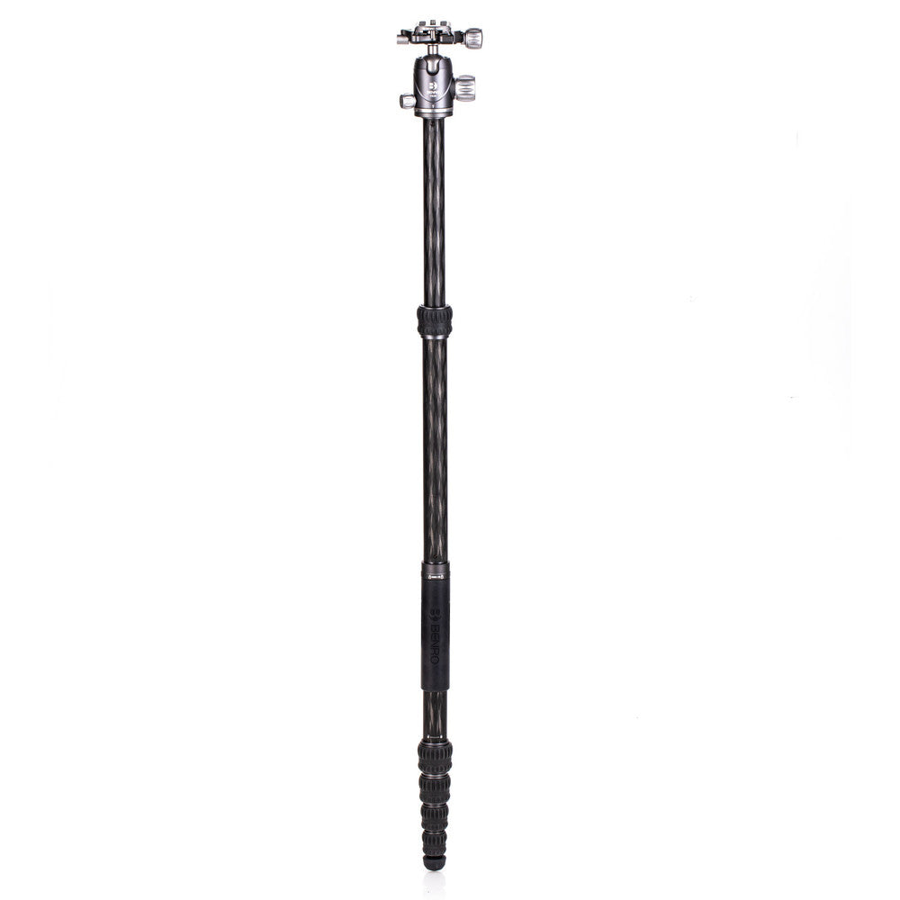Benro FBAT15CVX20 Bat Dreibeinstativ – 165,5 cm – 14 kg Traglast – Carbon, 5 Sektionen – Twistlock – Grau