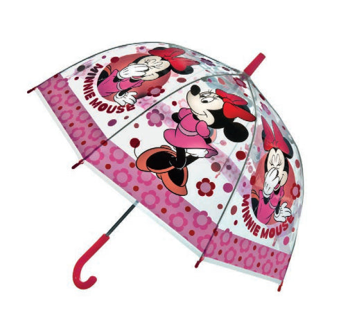 Undercover Kinderregenschirm Minnie Mouse – Ø 69 cm – transparent, rosa