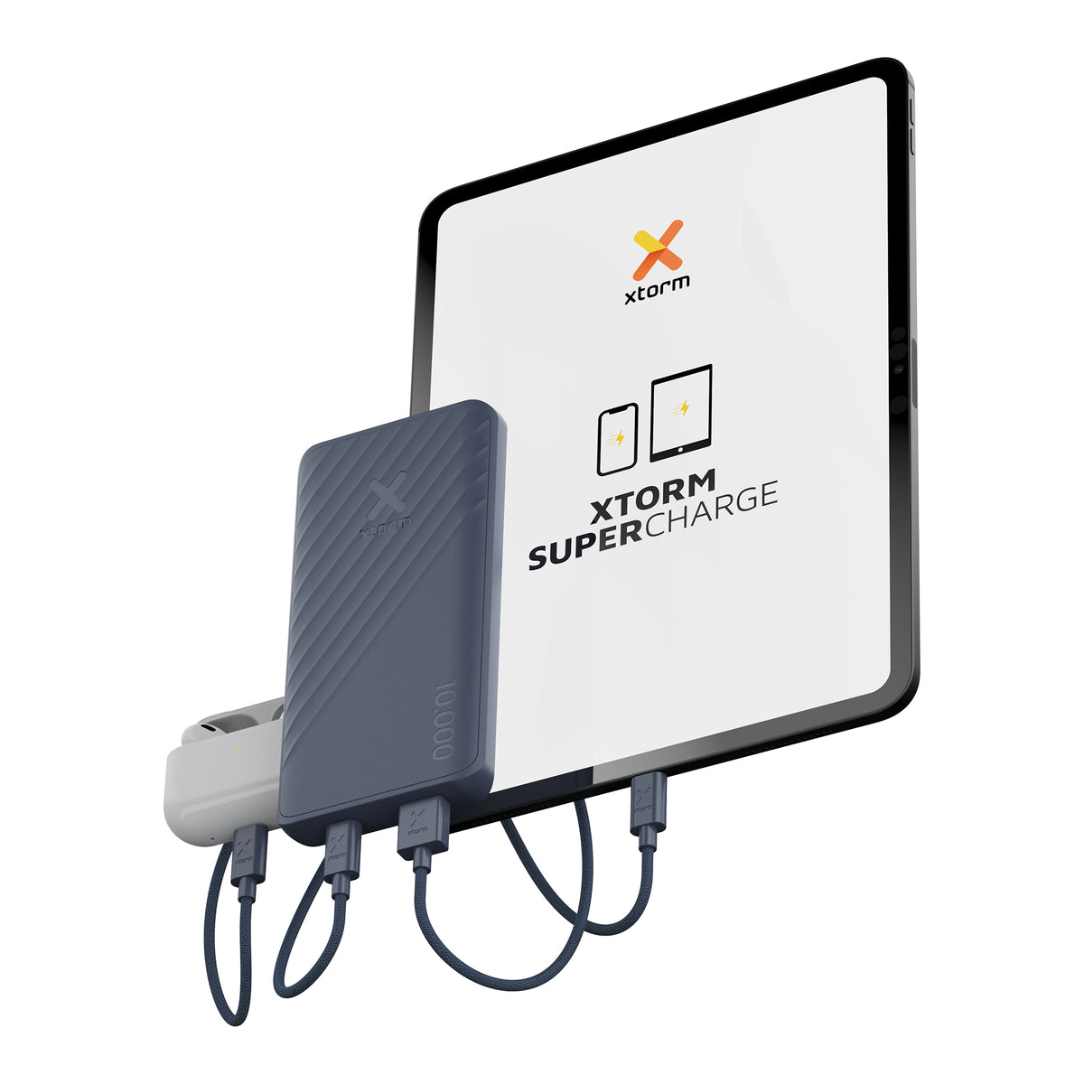 Xtorm Go2 Powerbank 10'000 mAh – 20 W PD, 1× USB-C, 1× USB-A, blau