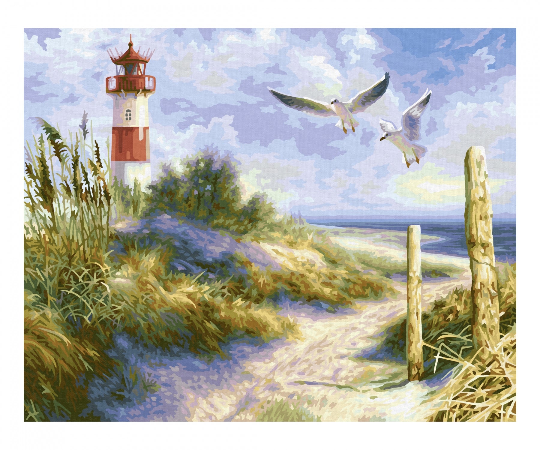 Schipper Malen-nach-Zahlen-Set – Dünenlandschaft mit Leuchtturm – 50 × 40 cm – ab 14 Jahren