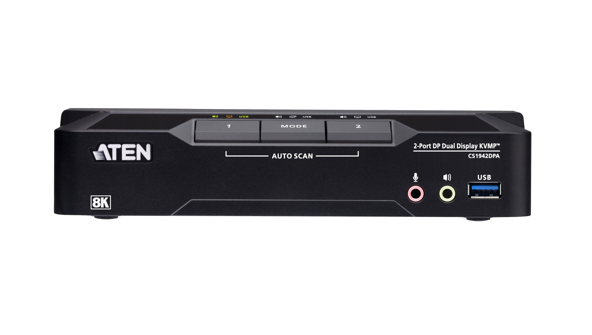 ATEN CS1942DPA – KVM-Switch – 2-Port, Dual-Display (2×DP), 8K/60 Hz, USB 3.1 Gen1 (5 Gbit/s)