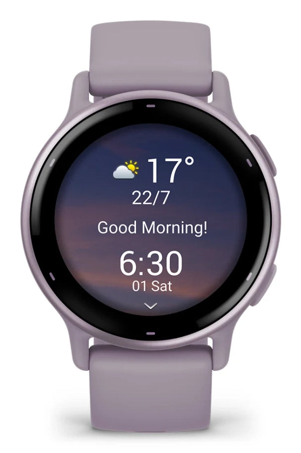 Garmin Vivoactive 5 – Smartwatch – 42,2 mm, 1,2" AMOLED, GPS, Gorilla Glass, 5 ATM, Orchidee, Silikonband