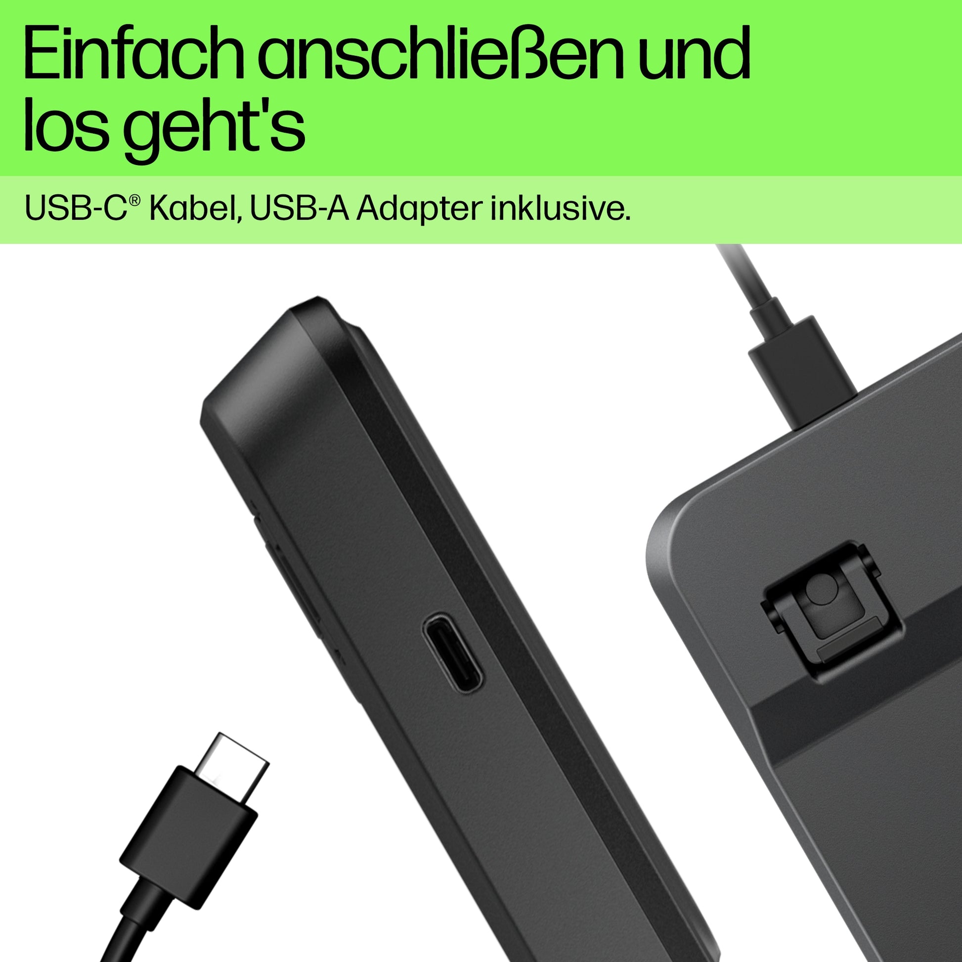 HP 400 – Tastatur, kabelgebunden (USB-A/USB-C), Fullsize (mit Ziffernblock), beleuchtet, schwarz