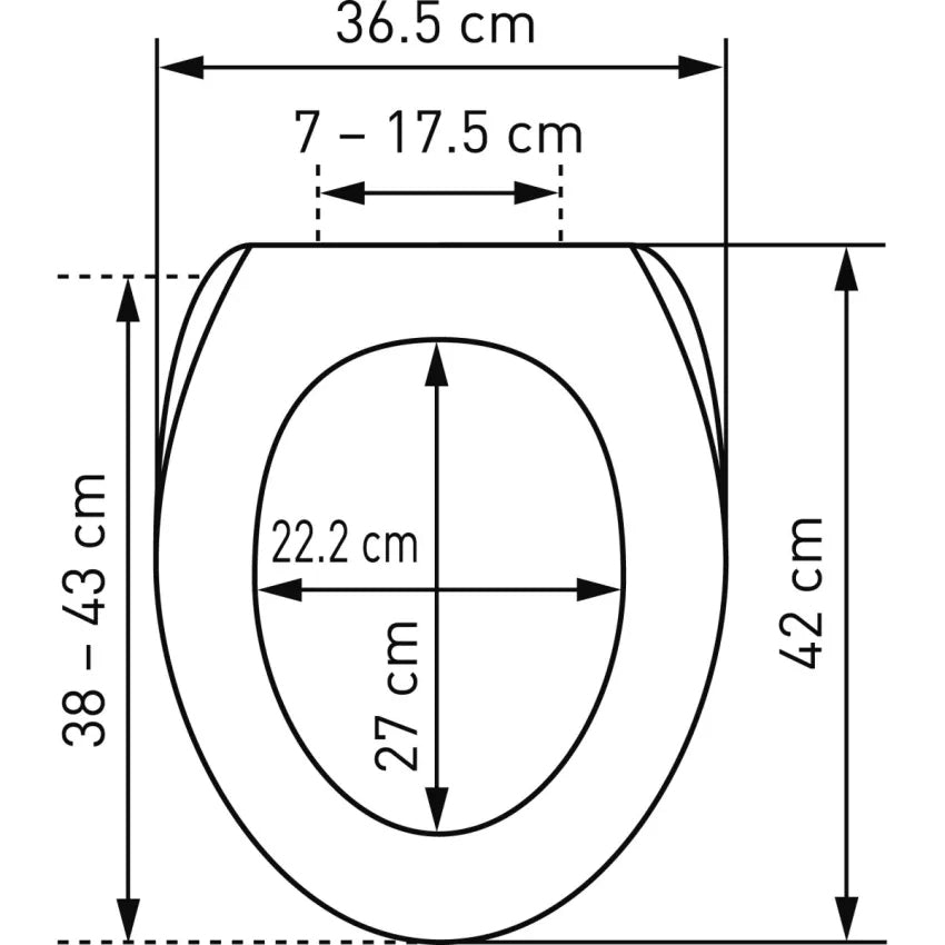 Diaqua Metz – WC-Sitz – Polypropylen, Weiss, Verlängert, 36,5 × 42 cm