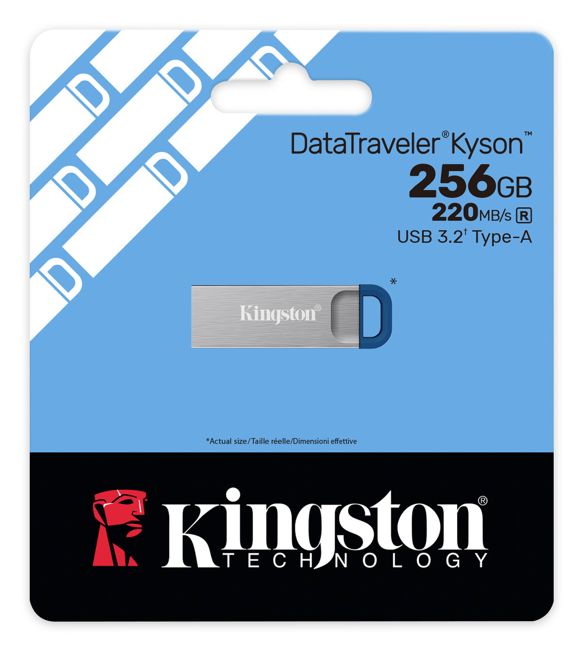 Kingston Technology Kingston DataTraveler Kyson 256 GB – USB Typ-A, USB 3.2 Gen 1, 220 MB/s, Edelstahl