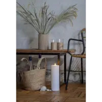 Star Trading LED-Kerze Aussen – 37,5 cm, 0,13 W, Warmweiss, IP44, Batteriebetrieb (3×AA), Timer, Weiss