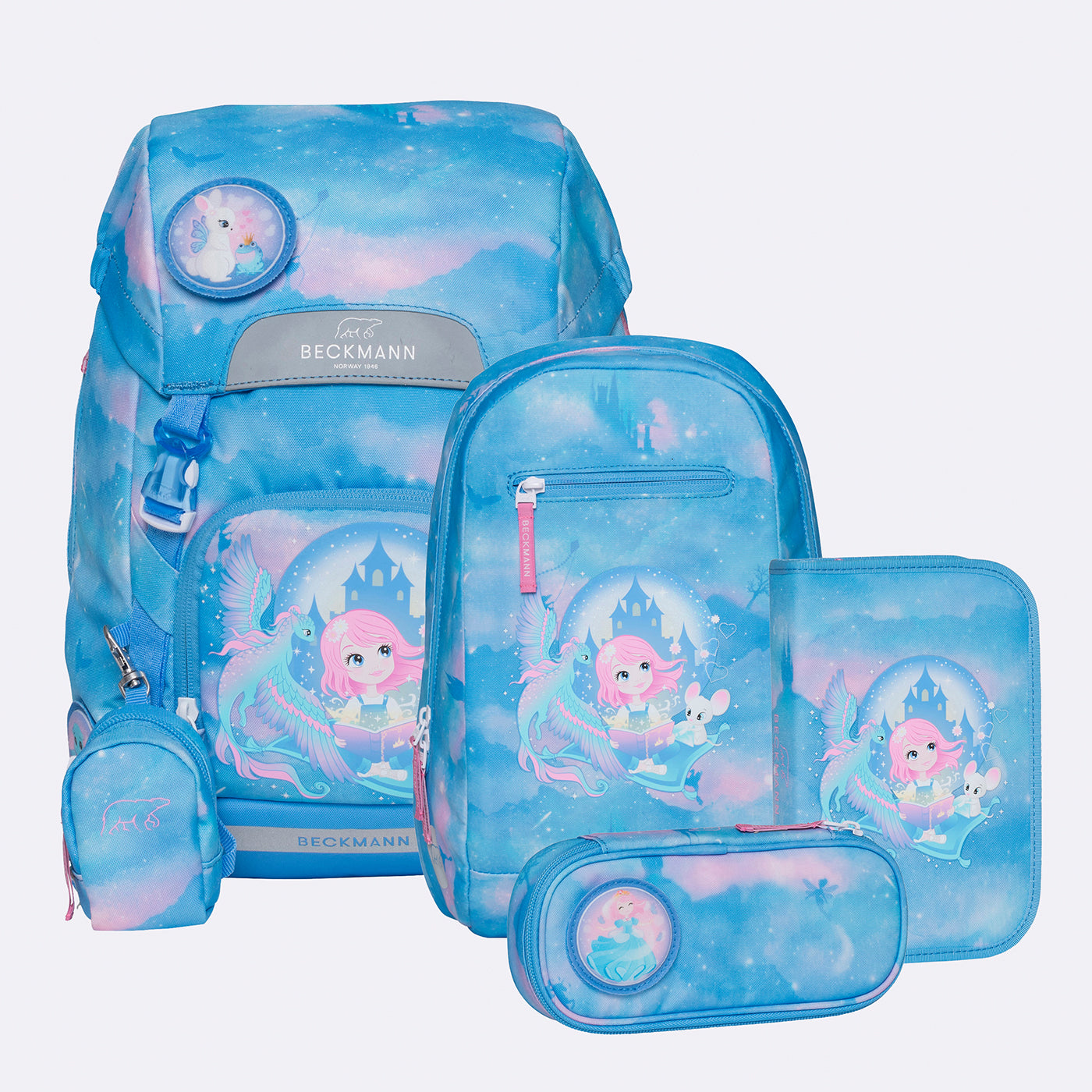 Beckmann Classic – Schulrucksack-Set 6-teilig, Fairytale, 22 l, 24×37×25 cm
