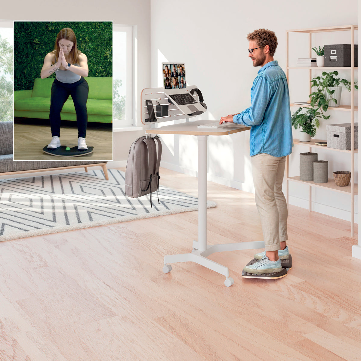 Leitz Balance Board Ergo Active Stehhilfe – Dunkelgrau, Anti-Ermüdungs-Massagefläche, inkl. Massageball