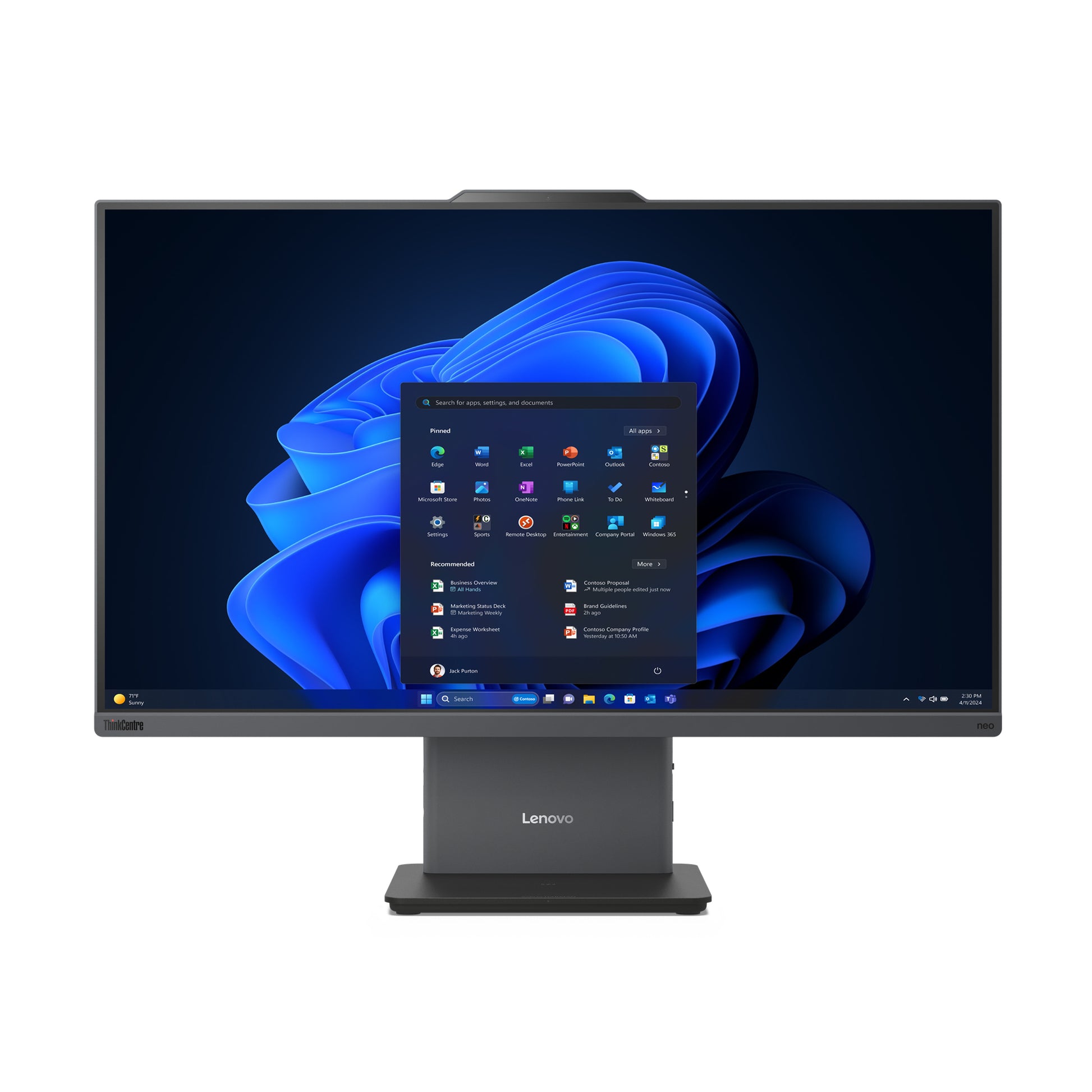 Lenovo All-in-One – 23,8" Full HD, AMD Ryzen 5 220, 16 GB RAM, 512 GB SSD, Windows 11 Pro