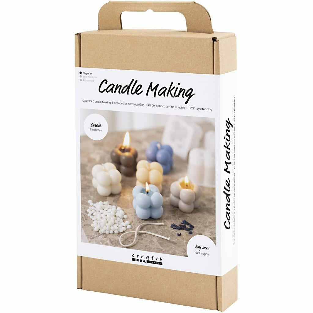 Creativ Company Bastelset Kerzen giessen – inkl. Sojawachs, Silikonform, Docht