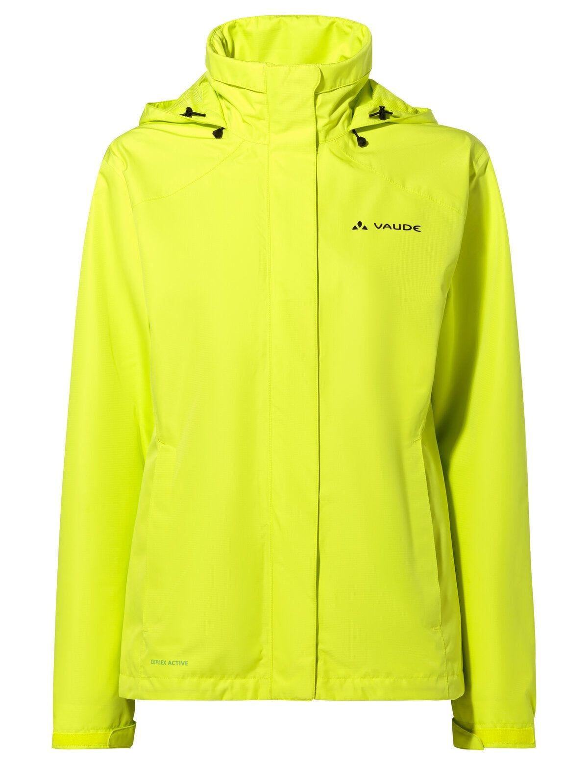VAUDE Regenjacke, Escape Bike Light – Grösse 42 – Hellgrün, Polyester (recycelt), wasserdicht, mit Kapuze