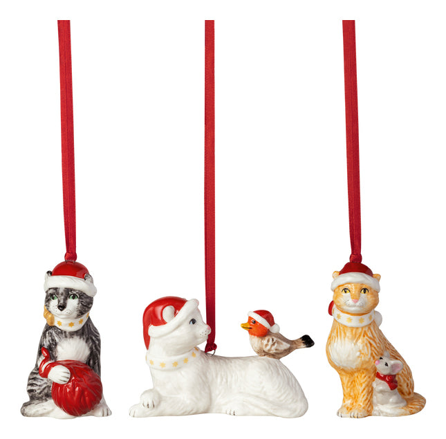 Villeroy & Boch Weihnachtskugeln – 3-teilig, 4,5 × 7,5 cm – Porzellan, mehrfarbig