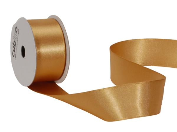 Spyk Satinband Gold – 25 mm × 4 m – Echte Webkante, Waschbar bis 60 °C – 1 Stk.