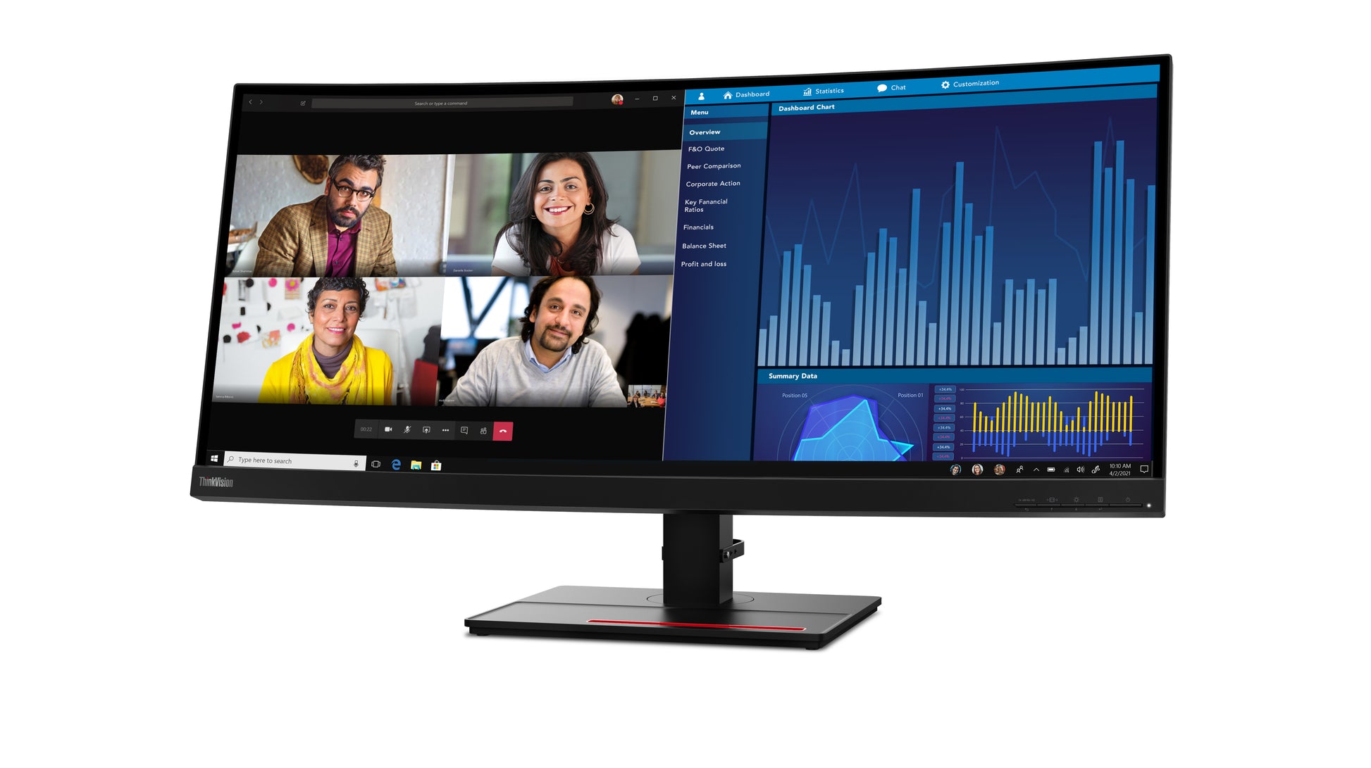 Lenovo ThinkVision P34W-20 – Monitor, 34", Curved