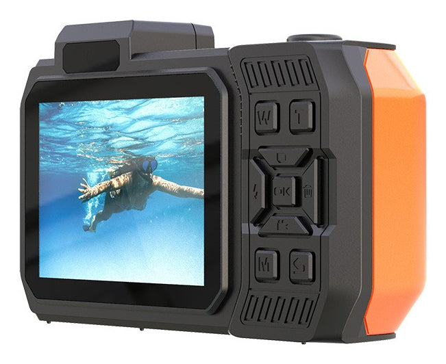 AgfaPhoto WP9500 – Unterwasserkamera, wasserdicht bis 3 m, 18×, 24 MP, 4K, Orange