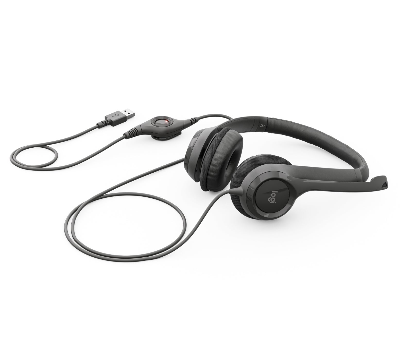Logitech H390 – Duo Headset – USB‑A – Plug and Play – Schwarz
