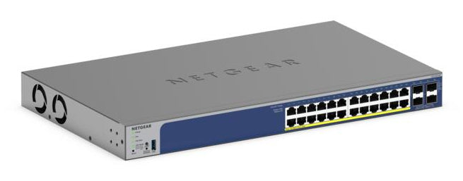 NETGEAR GS728TXP – Managed Switch – 24×10G, 4×SFP+, L2/L3, PoE+, 19" Rack