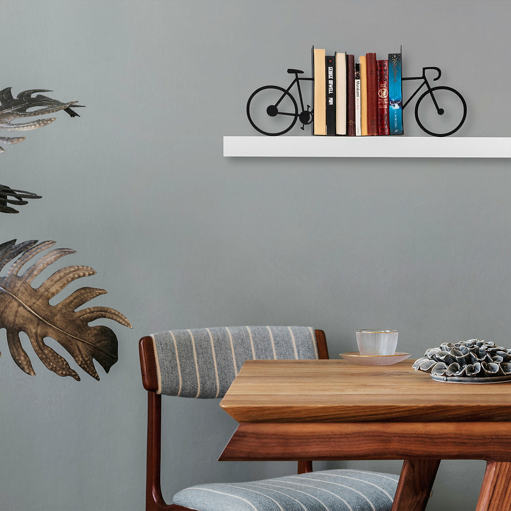 Wallxpert Buchstützen – 1 Stück, Metall, schwarz, 440 × 230 × 140 mm