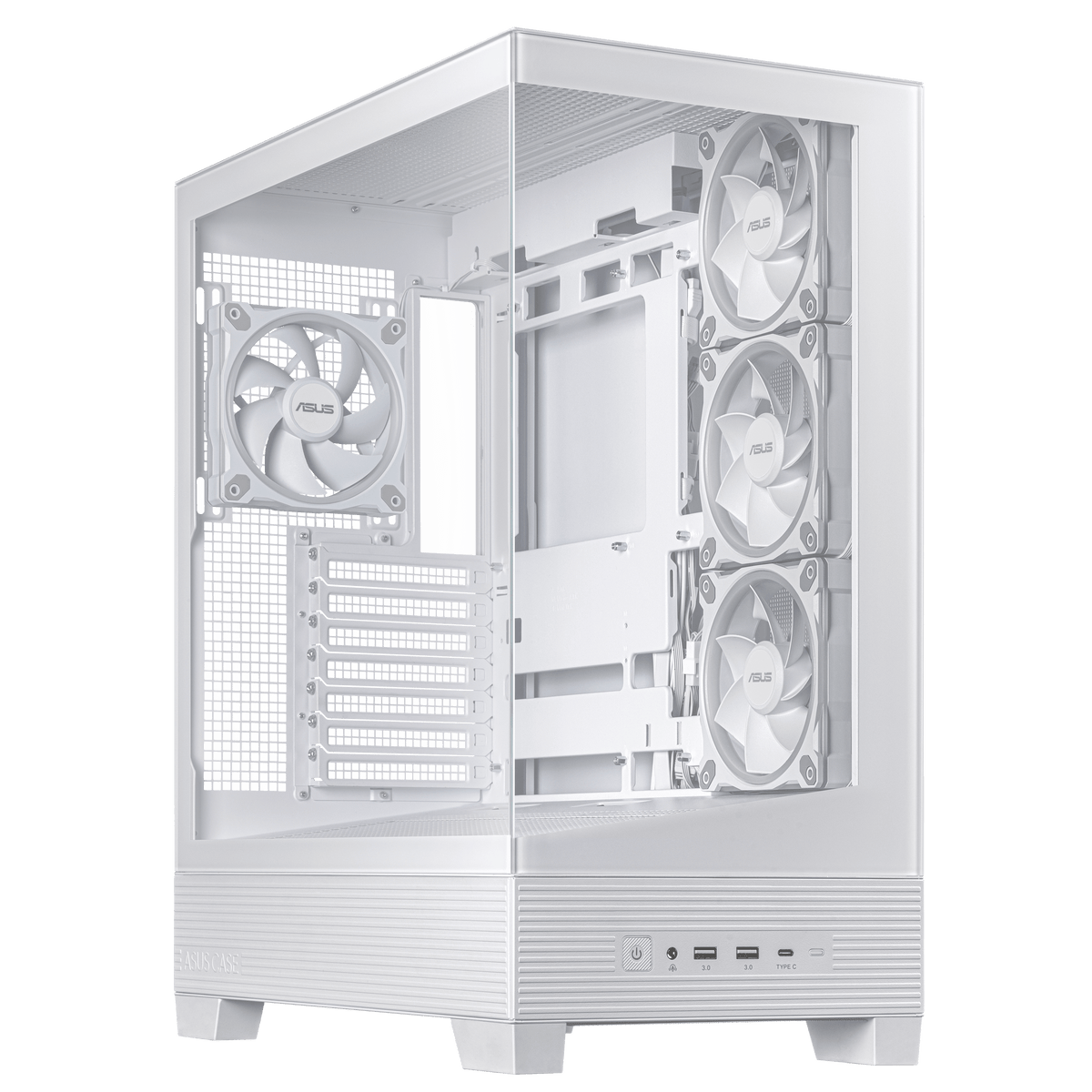 ASUS A31 PLUS TG ARGB WEISS – PC-Gehäuse (Midi-Tower) – Weiss, ATX/mATX/Mini-ITX, 2×3,5"/3×2,5"