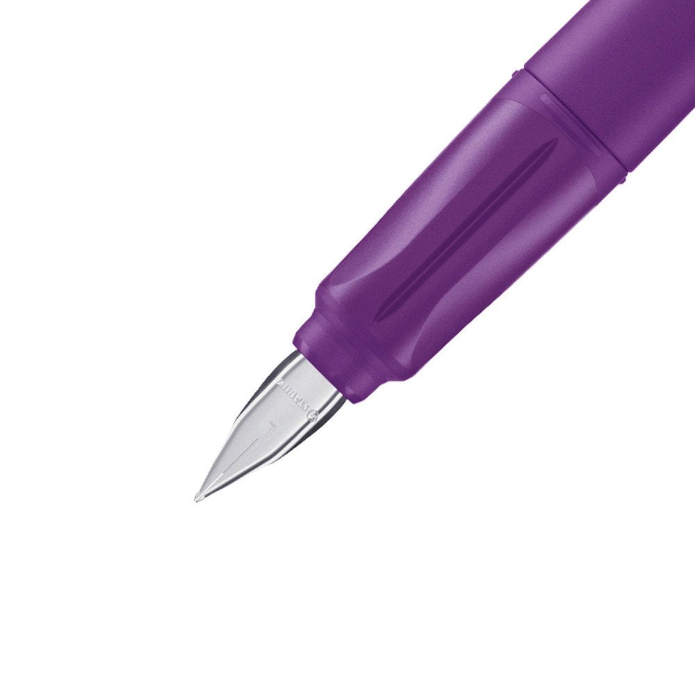 STABILO EASYbuddy – Federspitze M – für Rechts- & Linkshänder – Lila/Magenta, Blau – Patronen