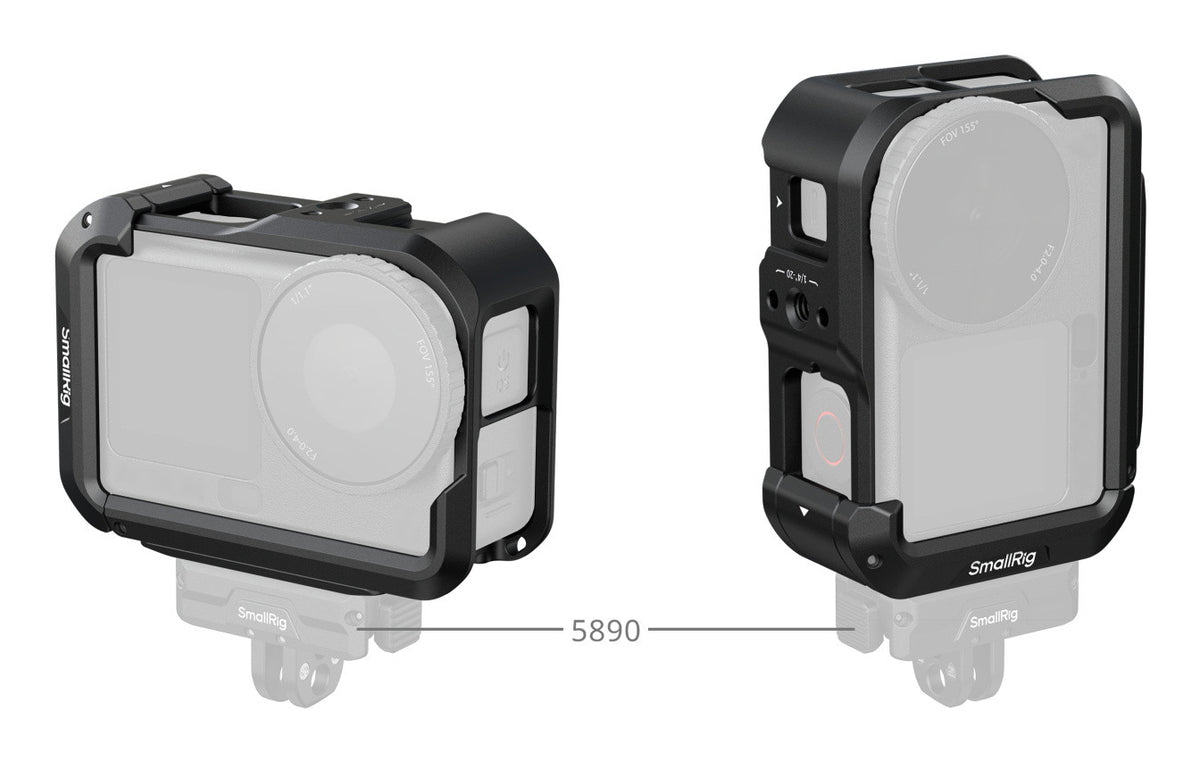 SmallRig 5887 Cage – Aluminium, 1/4" Gewinde – für DJI Osmo Action 6 – Schwarz