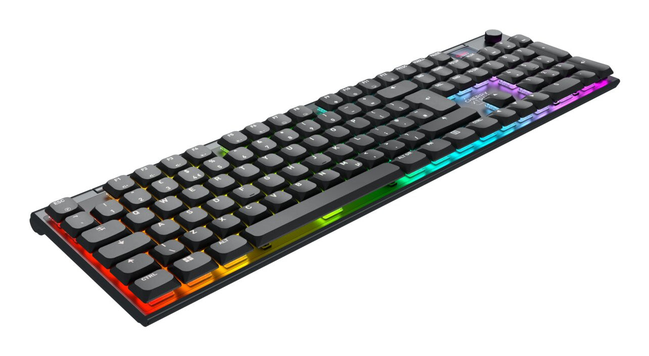 CHERRY XTRFY MX 10.1 – Gaming-Tastatur – Cherry MX LP 2.0 Red – Bluetooth & 2,4 GHz (Nano USB-A) – RGB