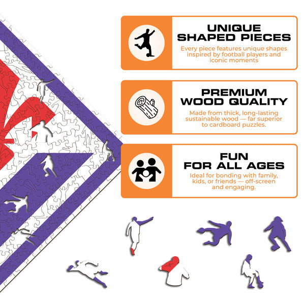 Iconic Puzzles Puzzle ACF Fiorentina Logo – 150 Teile – 25 × 25 cm – ab 10 J. – Holz