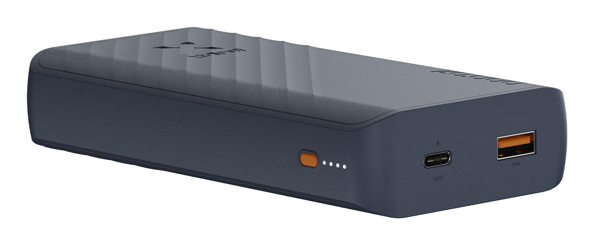Xtorm Go2 Powerbank 20'000 mAh – 20 W PD, 1× USB-C, 1× USB-A, blau, für Samsung & iPhone