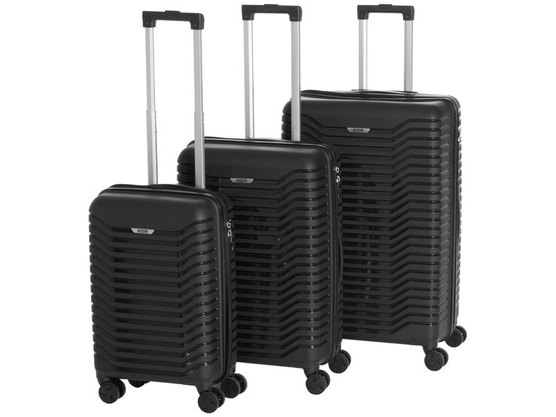 KOOR Trolley – 95 l, PP, 4 Rollen, mit TSA, schwarz, 46 × 76 × 30 cm