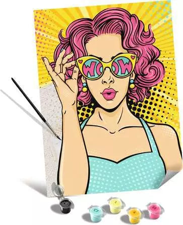 Ravensburger CreArt – Malen-nach-Zahlen-Set – PopArt Lady in Pink – 30 × 40 cm – ab 14 Jahren