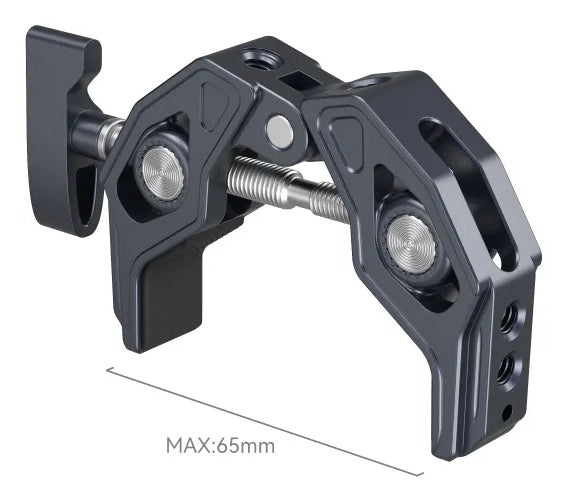 SmallRig 3755B Klemme – 1/4", 3/8" Montage, max. Spanndicke 6,5 cm – für Digitalkameras – Schwarz