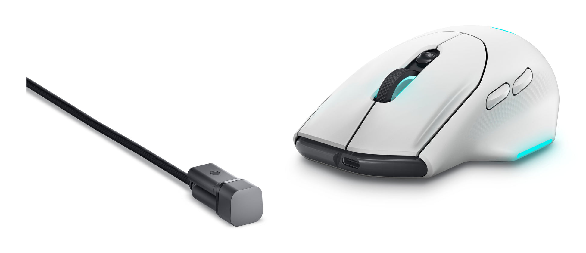 Alienware AW620M – Gaming-Maus – Kabellos (2,4 GHz), 26000 DPI, Rechts, Weiss
