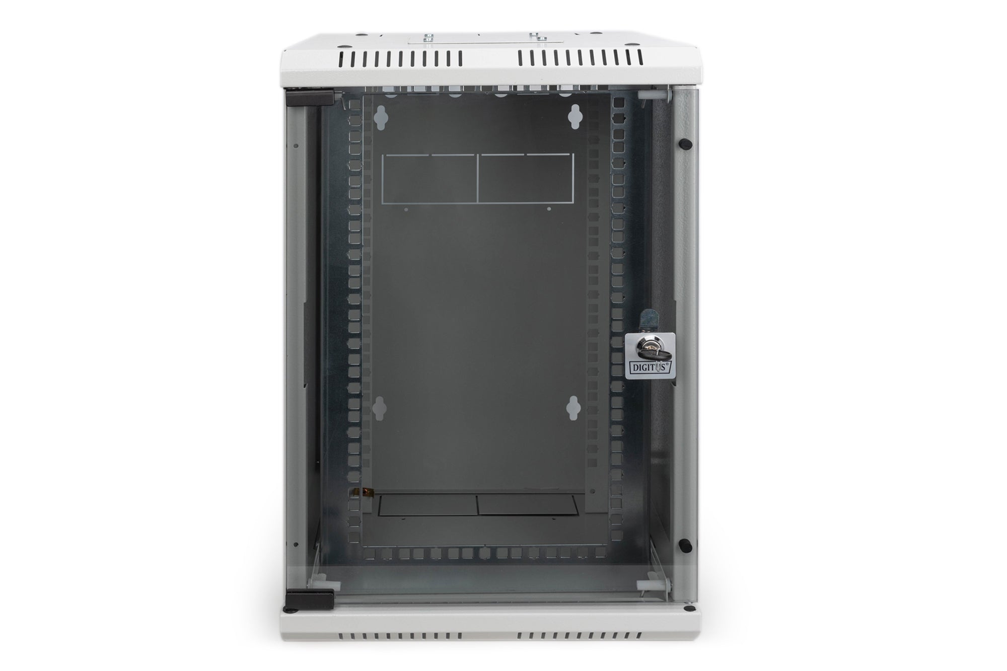 Digitus 10" Wandverteiler 10U, IP20, abschliessbar, 350 × 350 × 550 mm, grau, Stahl