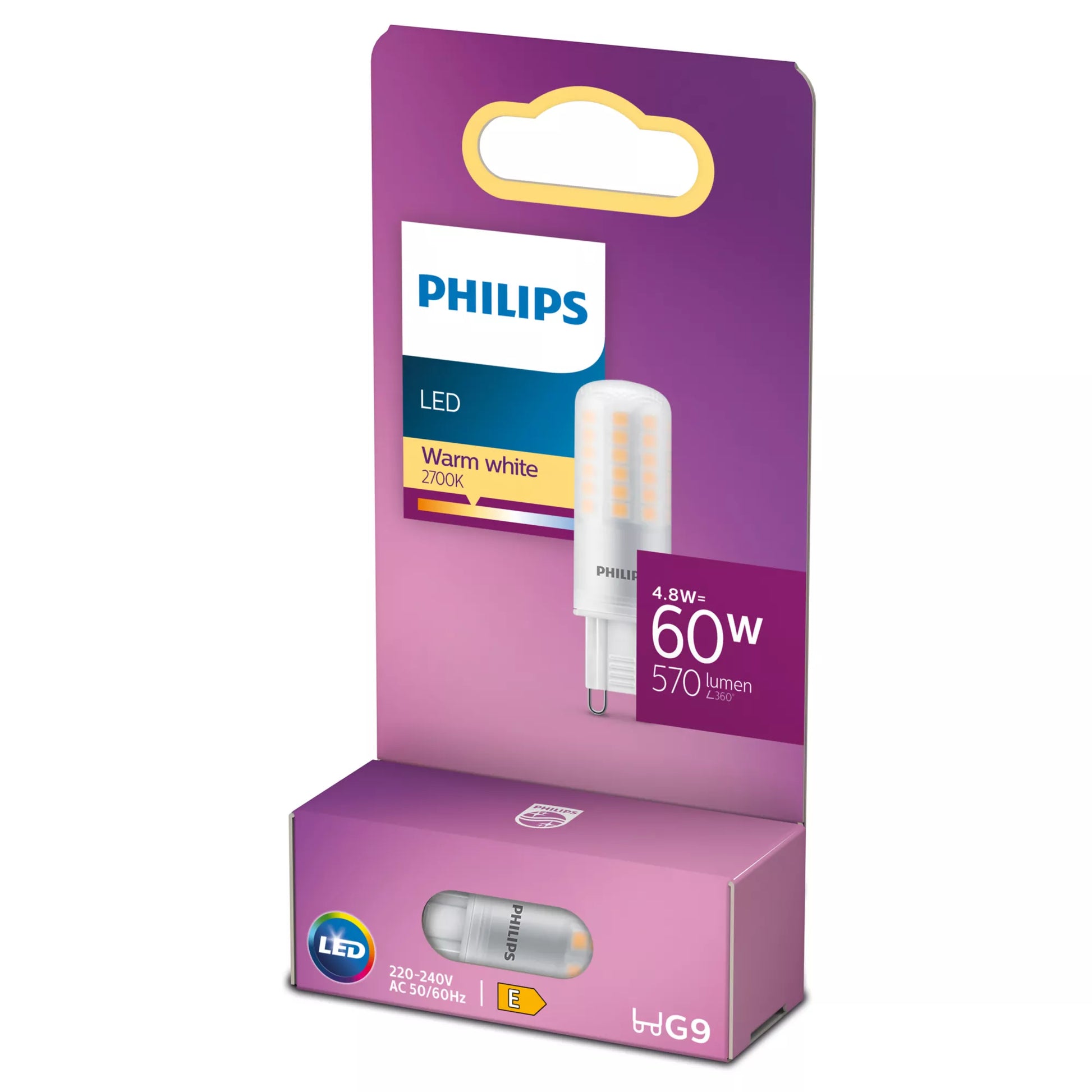 Philips by Signify Philips LED-Leuchtmittel G9 Kapsel – Warmweiss 2700 K, 570 lm, 4,8 W – 1 Stk.