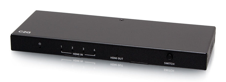 C2G41604 – HDMI Switch, 4× HDMI In / 1× HDMI Out, 4K@60 Hz, HDR, HDCP 2.2, RS‑232, IR, Schwarz