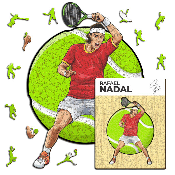 Iconic Puzzles Puzzle Rafael Nadal – 150 Teile – 21 × 30 cm – ab 10 Jahren – Holz